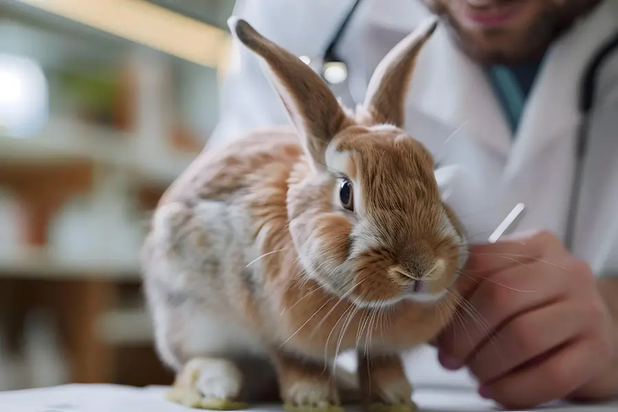 Lapin nain près de documents d’assurance et d’une caisse de transport
