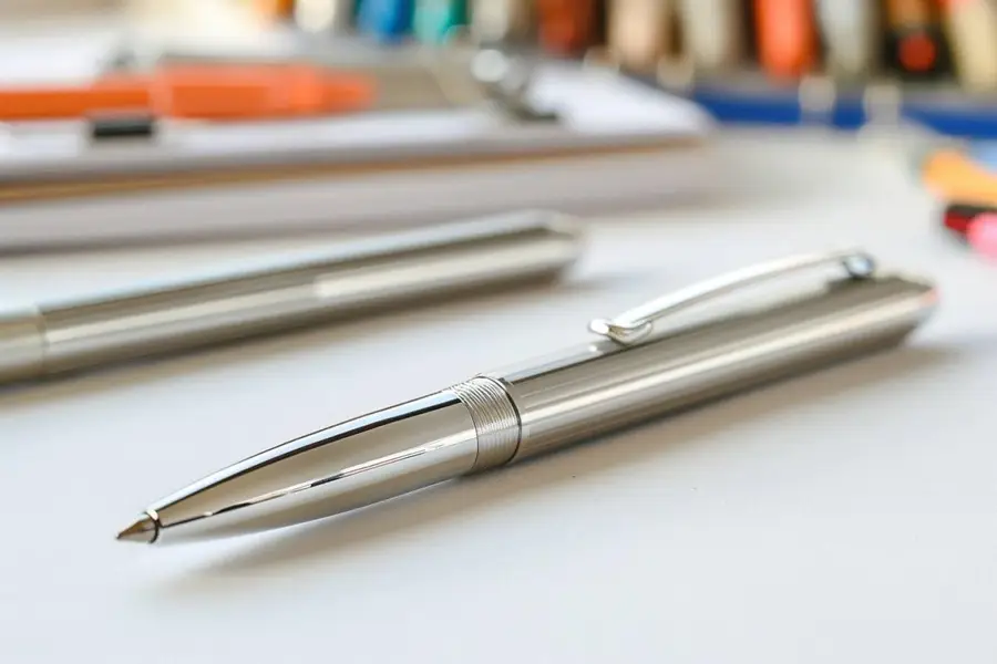 Mesure d’une zone de marquage sur un stylo métallique neutre
