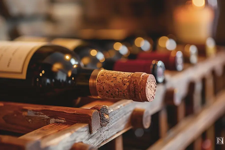 Bouteilles de vin ouvertes rebouchées dans un réfrigérateur domestique