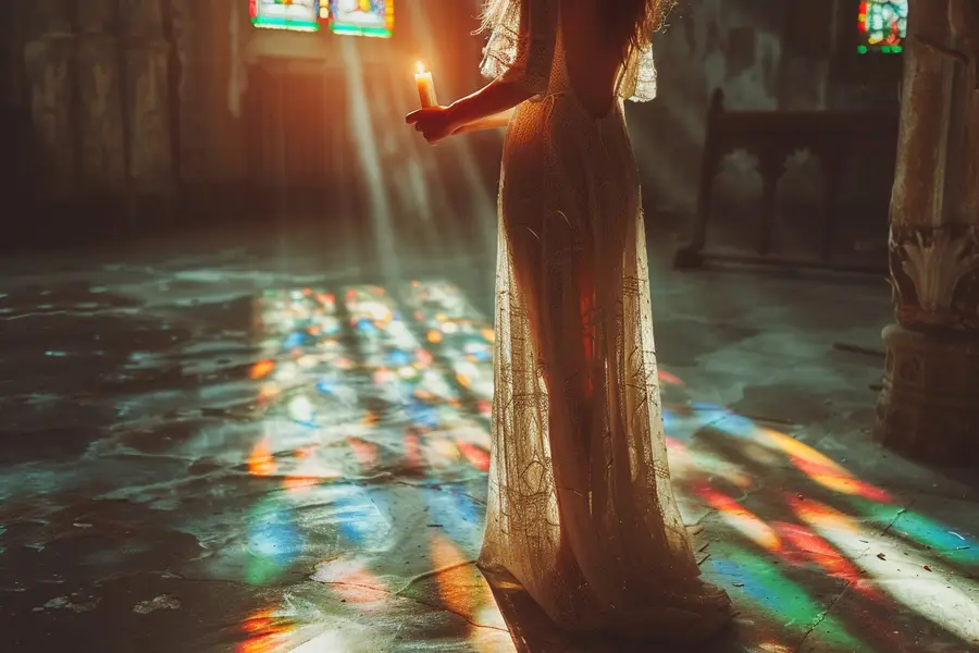 Baptême sobre dans une église française baignée de lumière