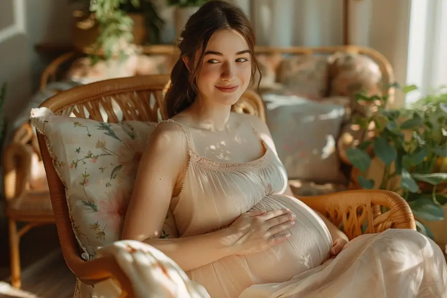 Artiste dessinant une silhouette enceinte de profil dans un carnet