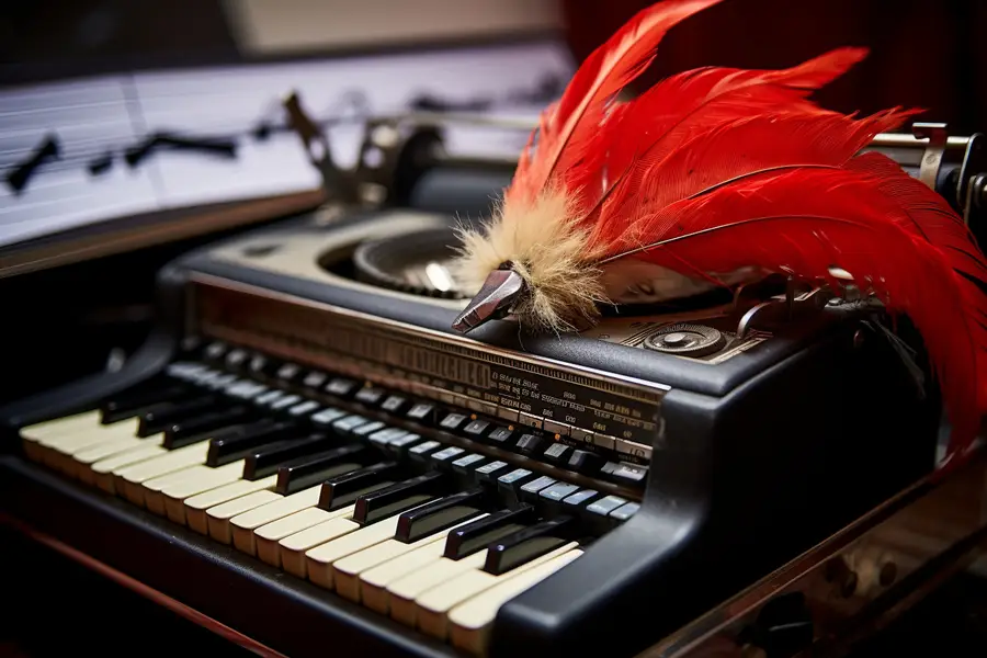 Auteur composant une mélodie et des paroles dans un carnet