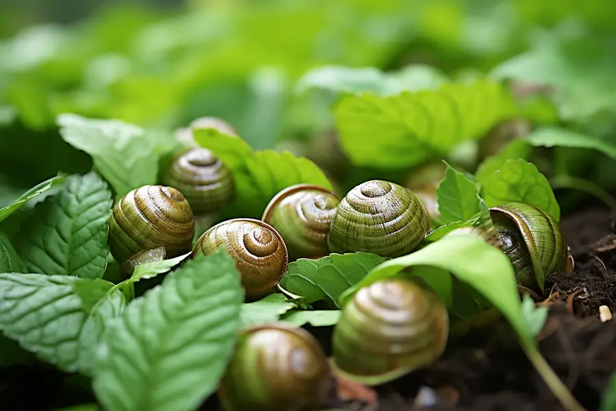 Petit enclos ombragé pour escargots de Bourgogne dans un jardin français