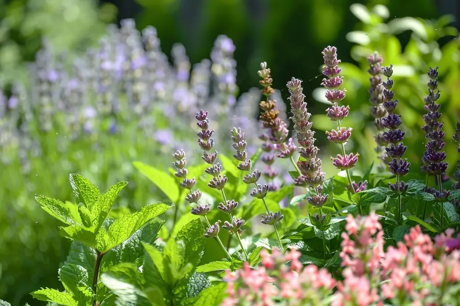 Petite blatte de jardin près de pots aromatiques sur une terrasse