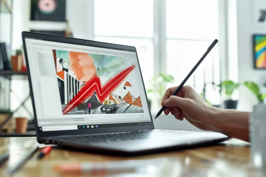 Main utilisant le visualiseur de caractères sur un MacBook Air