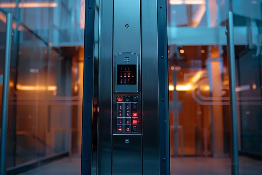 Gros plan d’une serrure multipoints sur une porte d’entrée