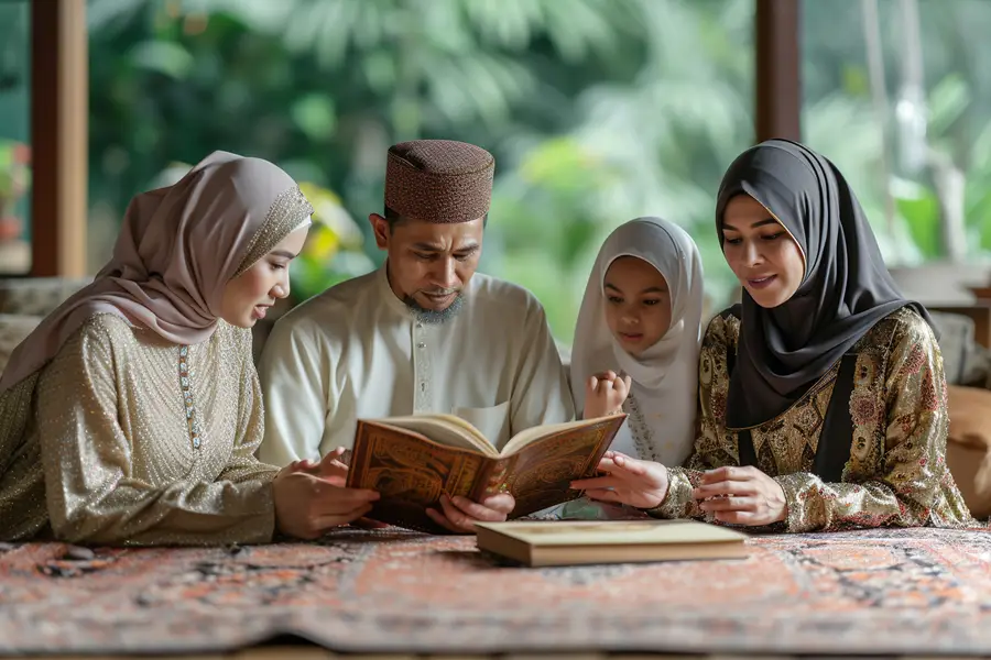 Table préparée pour une cérémonie de nikah familiale et intime