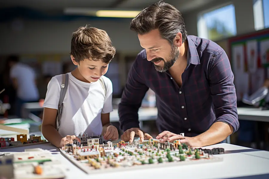 Parent et collégien consultent un espace numérique scolaire sur ordinateur