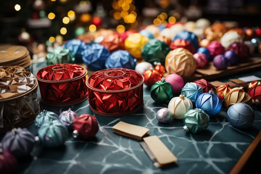Étoiles, flocons et sapins en papier faits main pour Noël