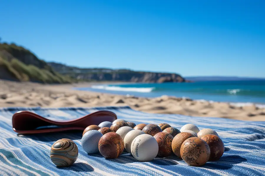 Joueurs de pétanque sur une promenade littorale azuréenne en hiver