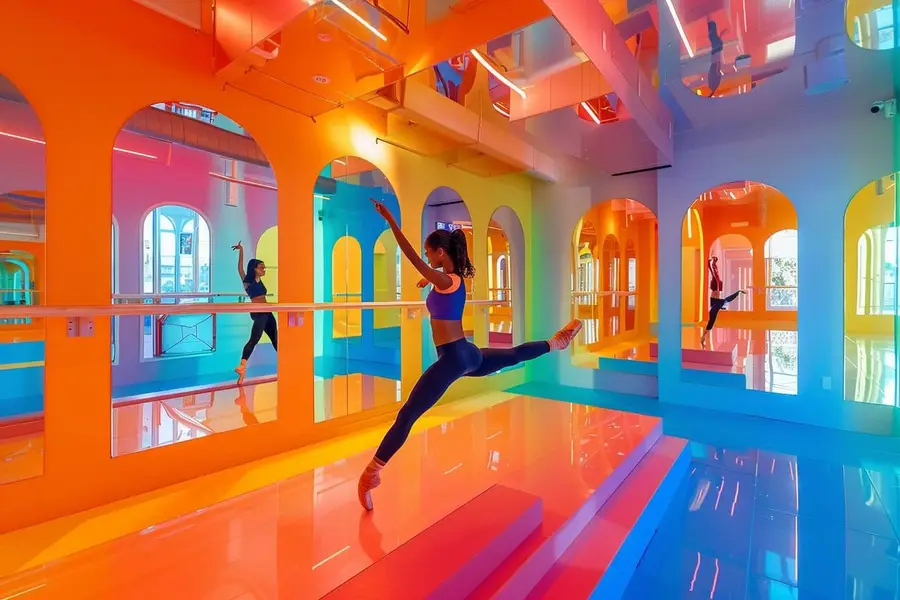 Personne pratiquant une danse fitness débutant dans un salon dégagé