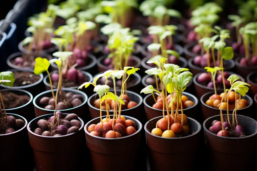 Rhizomes de gingembre et curcuma cultivés dans des pots sur balcon