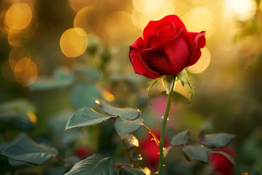 Bouquet de roses colorées et rosier fleuri dans un jardin français