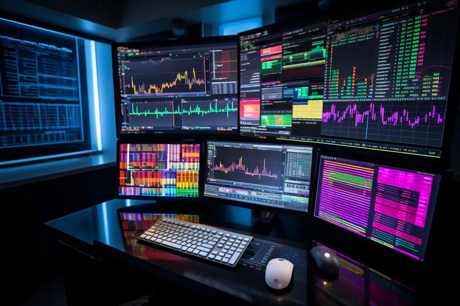 Investisseur consultant un graphique boursier et des documents ETF