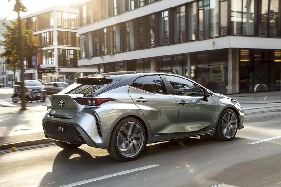 Toyota Auris 2 hybride garée dans une rue française