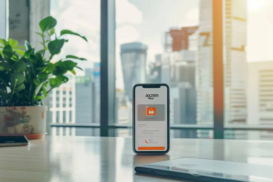 Administratrice configurant une messagerie professionnelle sur ordinateur portable sécurisé