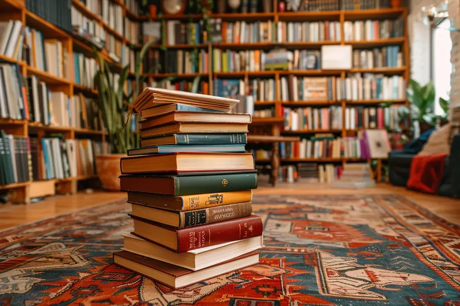 Livres variés alignés en librairie avec collections éditoriales reconnaissables