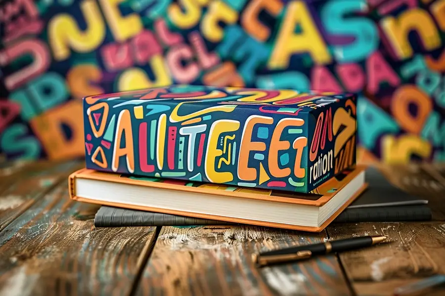 Carnet ouvert avec vers manuscrits et stylo sur bureau