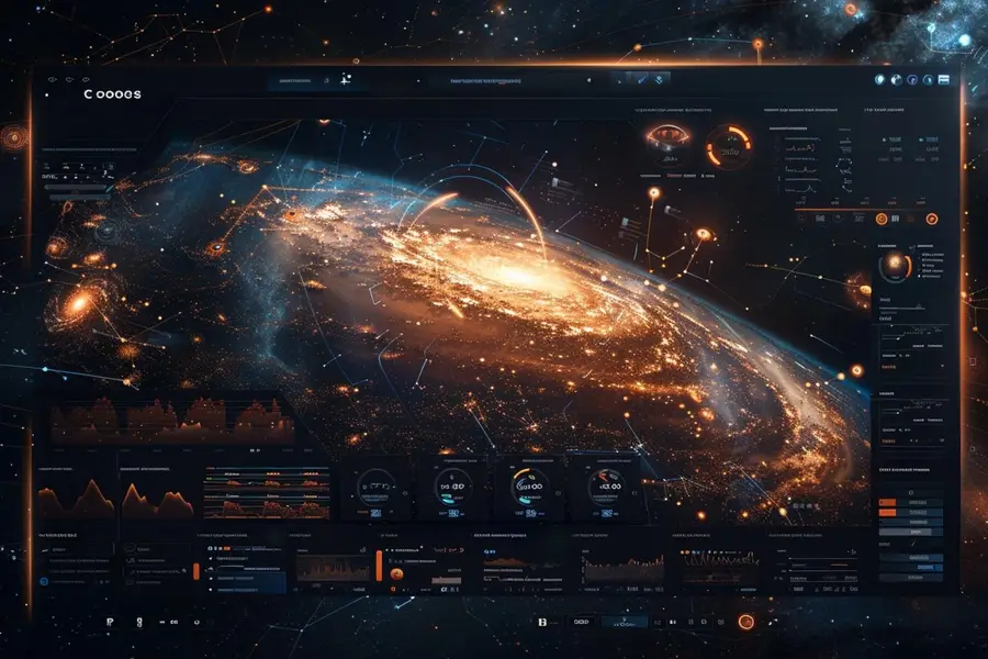 Visualisation tridimensionnelle de galaxies et filaments cosmiques sur écran