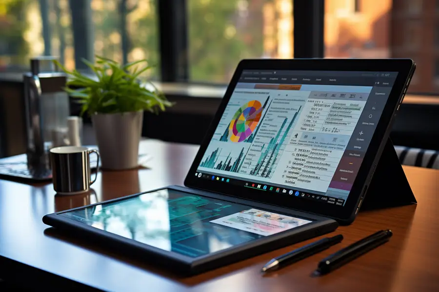 Main utilisant une tablette pour signer un document PDF sécurisé