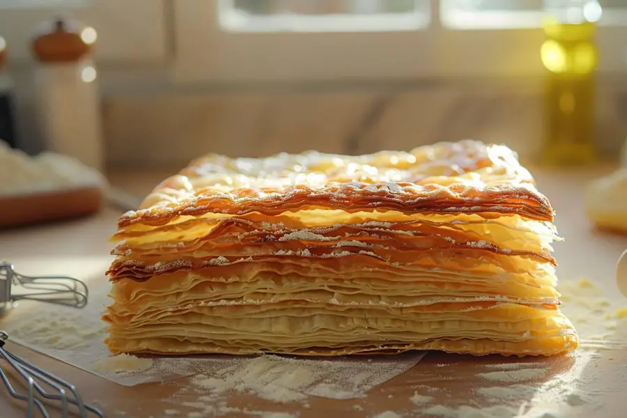 Rouleaux de pâte feuilletée emballés dans un tiroir de congélateur