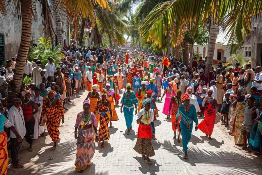 Concert nocturne dans la vieille ville historique de Stone Town à Zanzibar